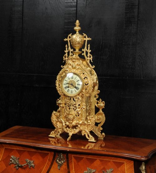 fig 3. Large Antique French Gilt Bronze Baroque Clock by Louis Japy
