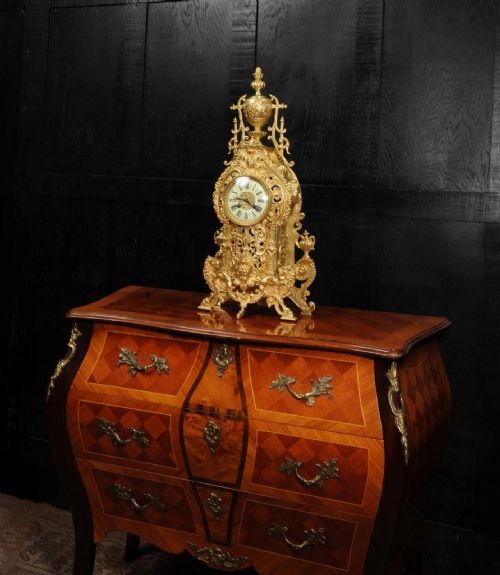 fig 4. Large Antique French Gilt Bronze Baroque Clock by Louis Japy