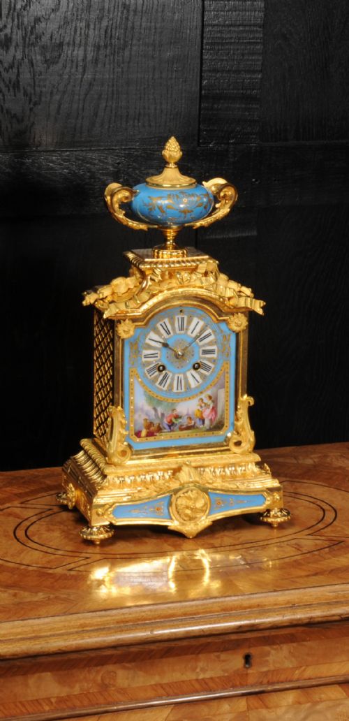 Stunning Ormolu and Sevres Porcelain Boudoir Clock