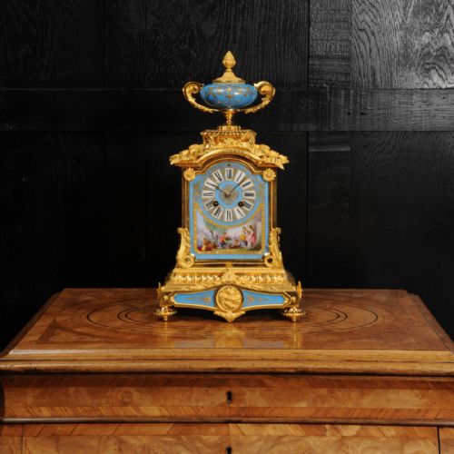 fig 1. Stunning Ormolu and Sevres Porcelain Boudoir Clock