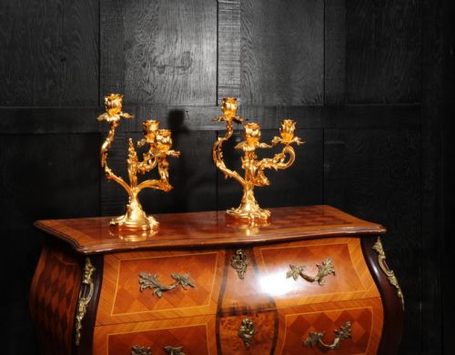 fig 1. Antique French Louis XV Ormolu Rococo Candelabra After Meissonnier