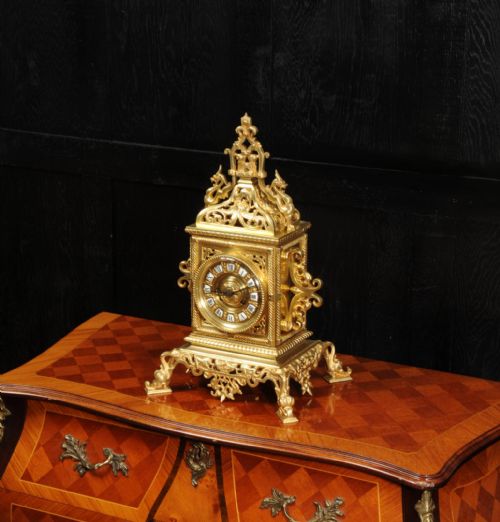 fig 1. Large Gilt Bronze Baroque Table Clock ~ The Sea
