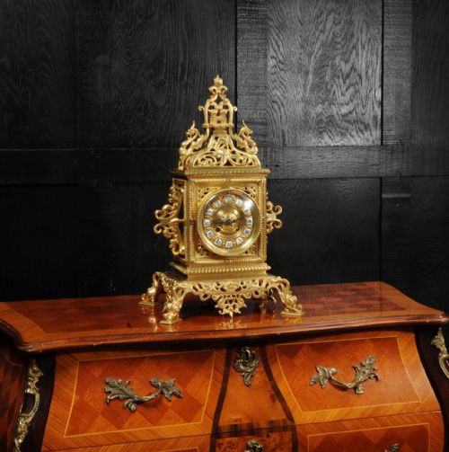 fig 2. Large Gilt Bronze Baroque Table Clock ~ The Sea