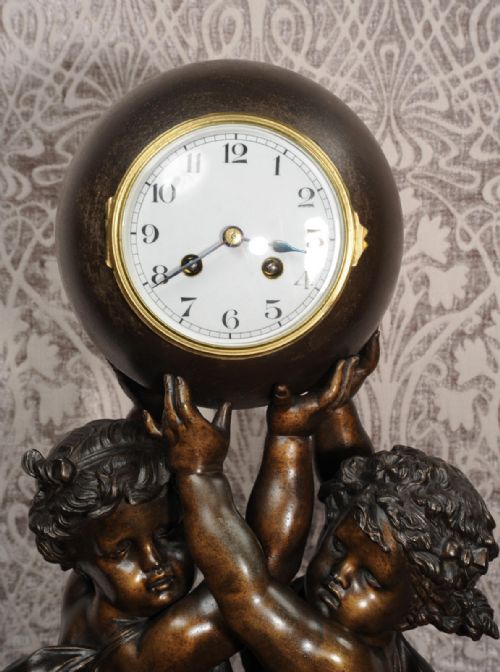 fig 1. Huge Antique French Clock ~ Cherubs Carrying Time by Albert Ernest Carrier-Belleuse (1824-1887)
