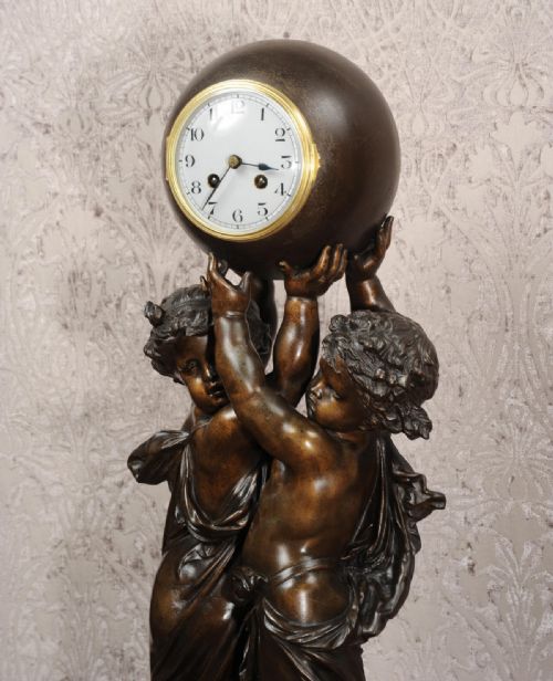 fig 2. Huge Antique French Clock ~ Cherubs Carrying Time by Albert Ernest Carrier-Belleuse (1824-1887)
