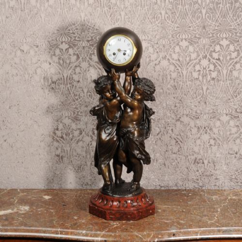 fig 3. Huge Antique French Clock ~ Cherubs Carrying Time by Albert Ernest Carrier-Belleuse (1824-1887)