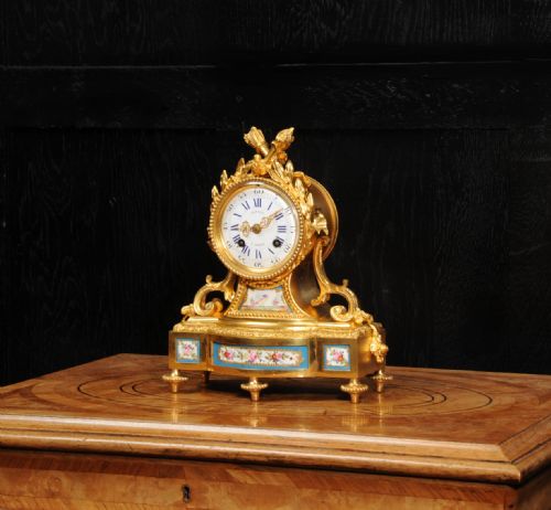 fig 2. Fine and Early Sevres Porcelain and Ormolu Antique French Clock