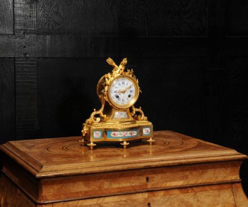 fig 4. Fine and Early Sevres Porcelain and Ormolu Antique French Clock