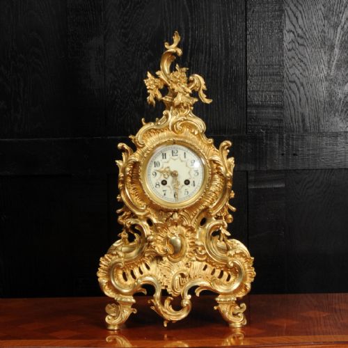 fig 1. Large Antique French Gilt Bronze Rococo Clock by Japy Freres