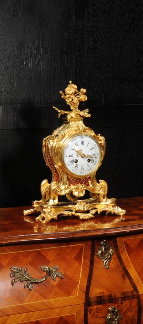 Antique French Ormolu Rococo Clock