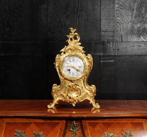 fig 1. *RESERVED* Antique French Gilt Bronze Rococo Clock