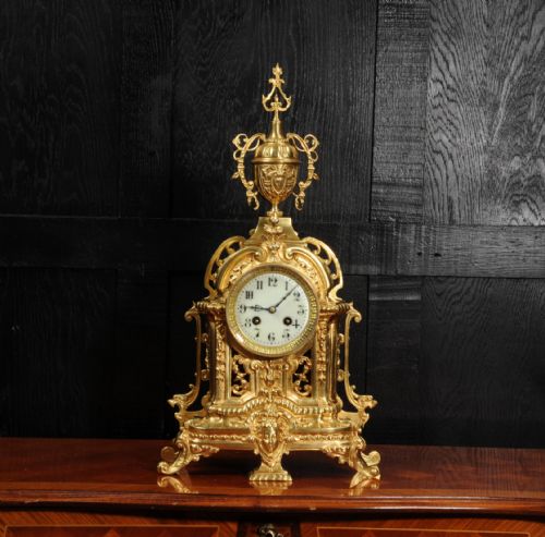 fig 1. Antique French Gilt Bronze Boudoir Clock