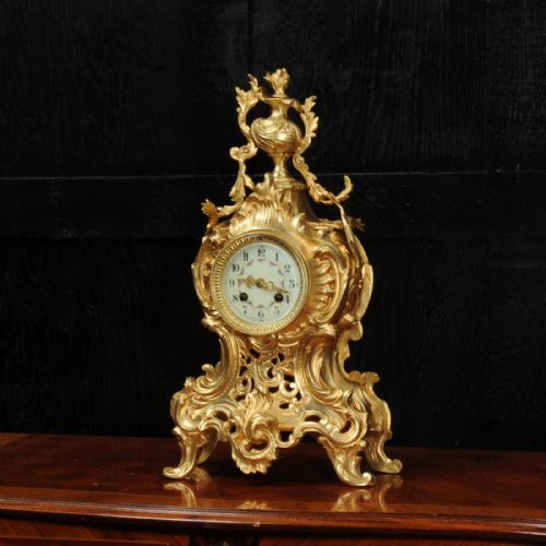 fig 2. Antique French Gilt Bronze Rococo Clock by Samuel Marti