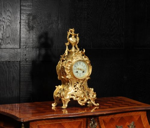 fig 3. Antique French Gilt Bronze Rococo Clock by Samuel Marti