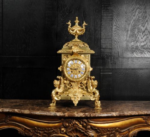 fig 2. Antique French Gilt Bronze Baroque Clock by Vincenti