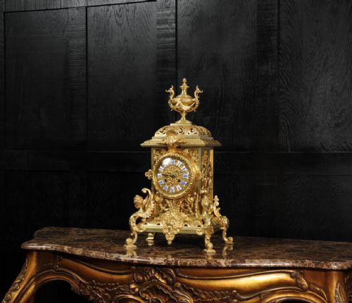 fig 3. Antique French Gilt Bronze Baroque Clock by Vincenti