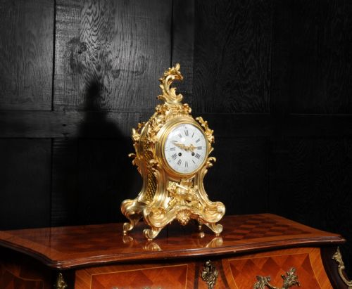 fig 2. Fine Louis Japy Gilt Bronze Ormolu Rococo Table Clock