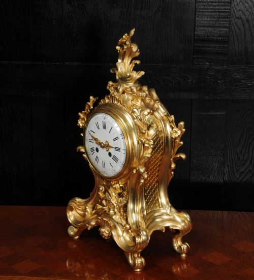 fig 3. Fine Louis Japy Gilt Bronze Ormolu Rococo Table Clock