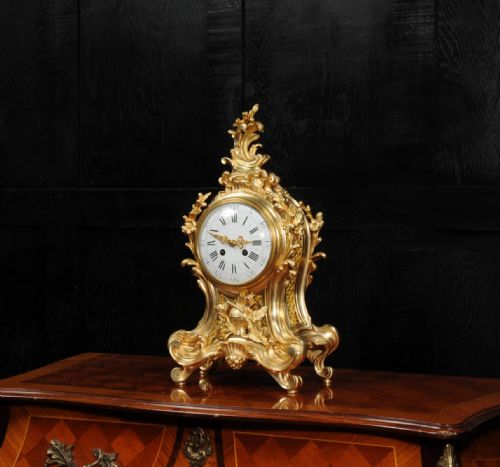 fig 4. Fine Louis Japy Gilt Bronze Ormolu Rococo Table Clock