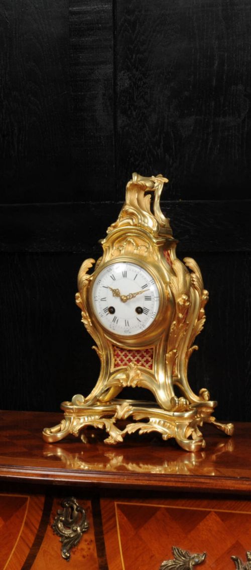 Antique French Ormolu Louis Xv Rococo Clock