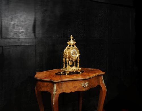 fig 3. Japy Freres Antique French Baroque Gilt Bronze Portico Clock