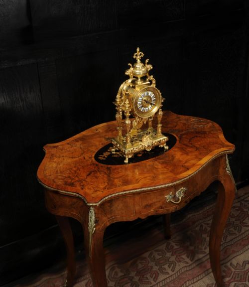 fig 4. Japy Freres Antique French Baroque Gilt Bronze Portico Clock