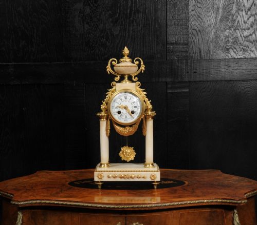 fig 2. Japy Freres Louis XVI Marble and Ormolu Antique French Portico Clock