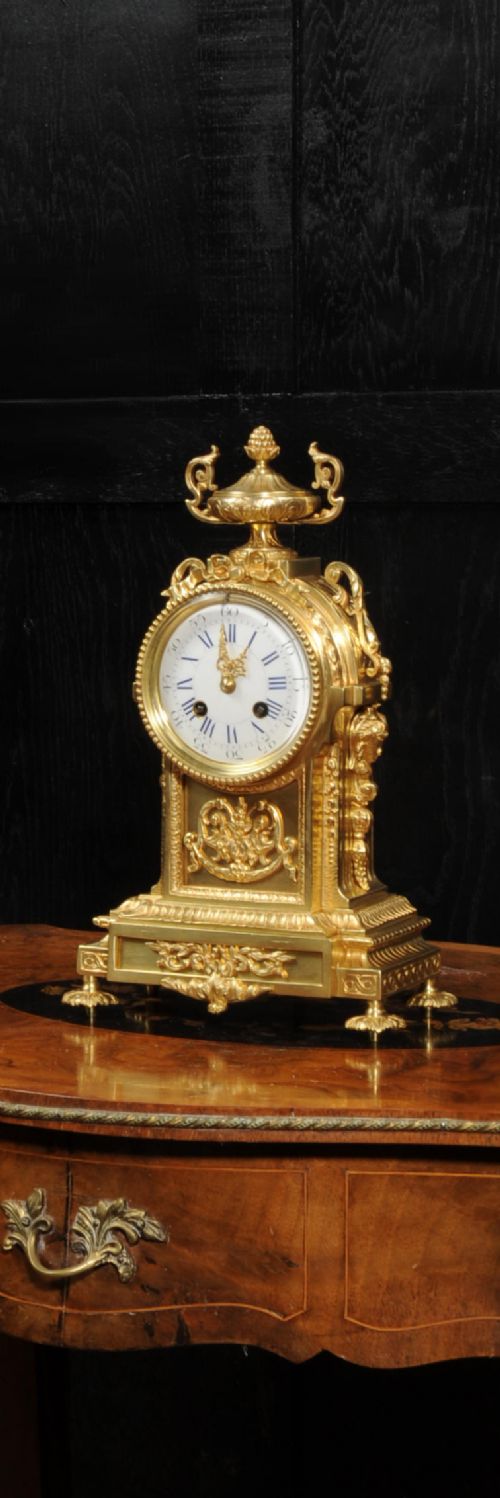 Antique French Louis Xvi Gilt Bronze Clock