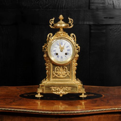 fig 1. Antique French Louis XVI Gilt Bronze Clock