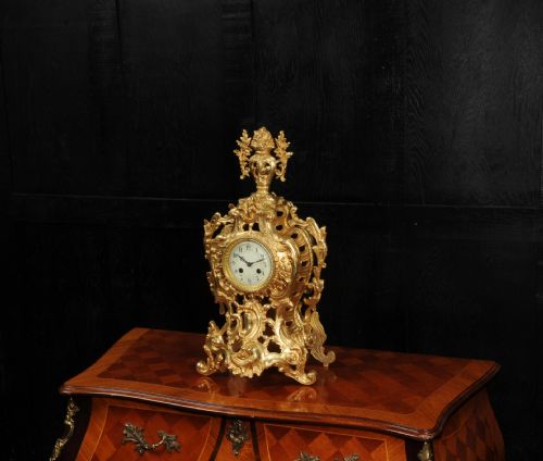 fig 2. Louis Japy Gilt Bronze Antique French Rococo Clock