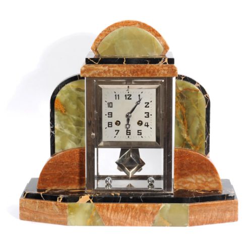 fig 1. Art Deco Skyscraper Four Glass French Clock