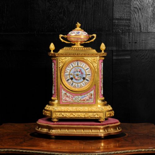 fig 1. Fine Ormolu and Sevres Porcelain Antique French Clock by Jean-Baptiste Delettrez