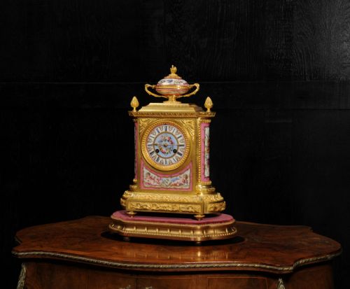 fig 2. Fine Ormolu and Sevres Porcelain Antique French Clock by Jean-Baptiste Delettrez