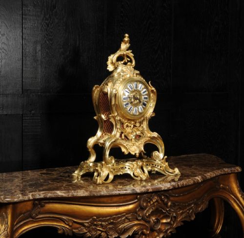 fig 3. Large Antique French Gilt Bronze Rococo Clock