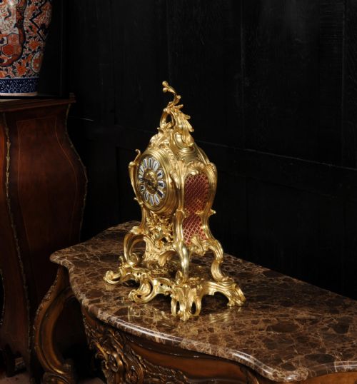 fig 4. Large Antique French Gilt Bronze Rococo Clock