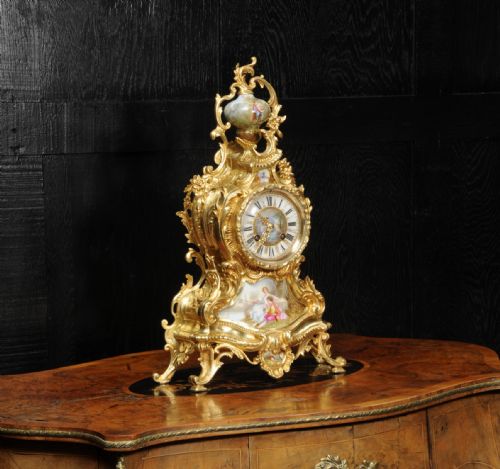 fig 2. Japy Freres Ormolu and Sevres Porcelain Antique French Clock