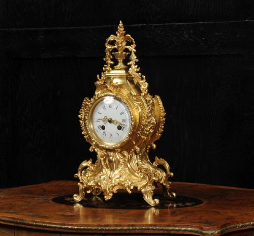 fig 1. Antique French Gilt Bronze Rococo Clock