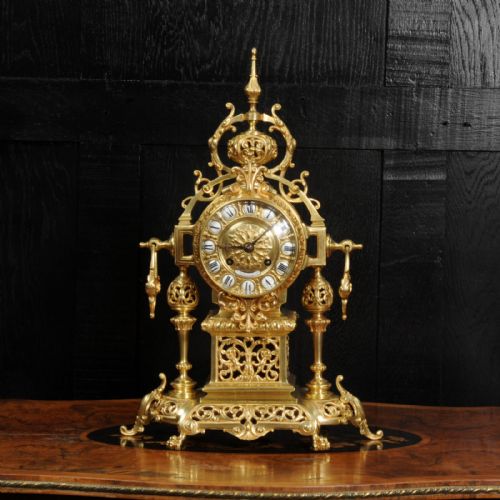 fig 1. Japy Freres Antique French Gilt Bronze Baroque Clock