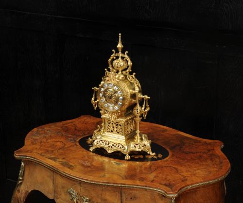 fig 3. Japy Freres Antique French Gilt Bronze Baroque Clock
