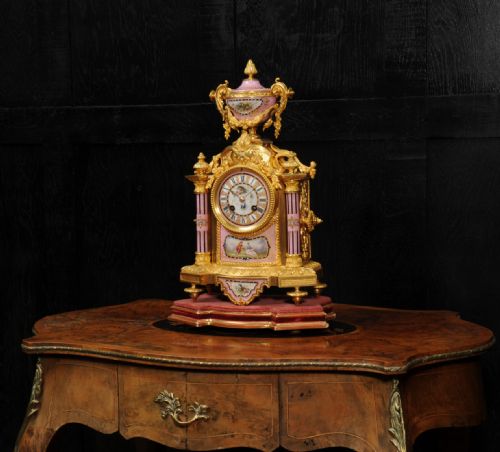 fig 2. Fine Japy Freres Ormolu and Sevres Porcelain Antique French Clock