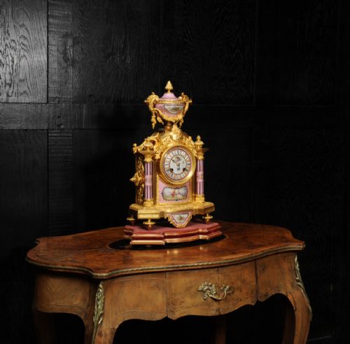 fig 3. Fine Japy Freres Ormolu and Sevres Porcelain Antique French Clock