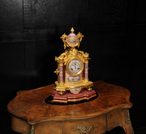 fig 4. Fine Japy Freres Ormolu and Sevres Porcelain Antique French Clock