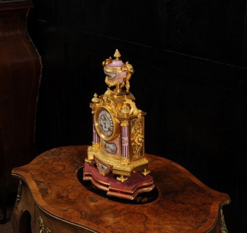 fig 5. Fine Japy Freres Ormolu and Sevres Porcelain Antique French Clock