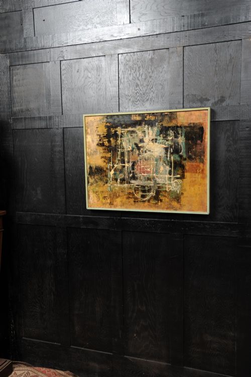 fig 1. Large Original Mid century Abstract Oil Painting by William Ernst Burwell, FRSA