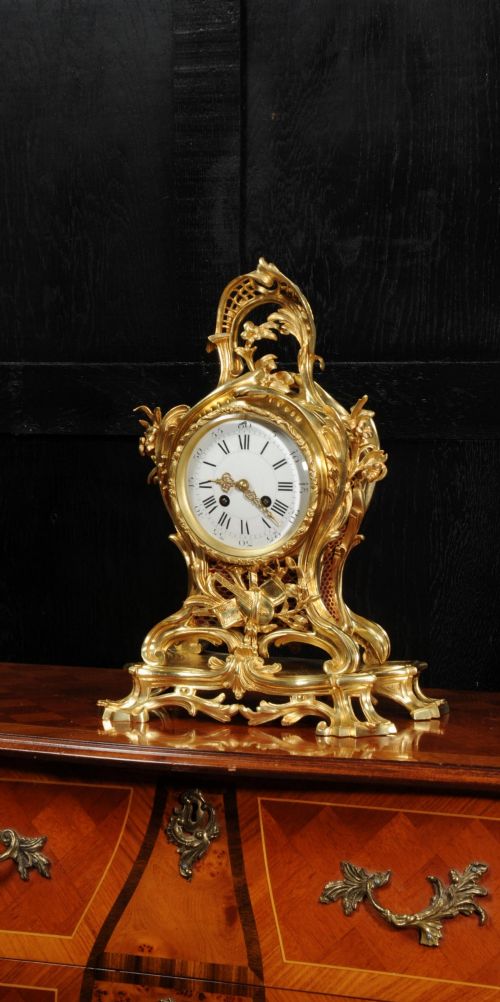 Large Rococo Ormolu Antique French Clock ~ Music