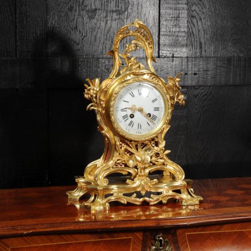 fig 1. Large Rococo Ormolu Antique French Clock ~ Music