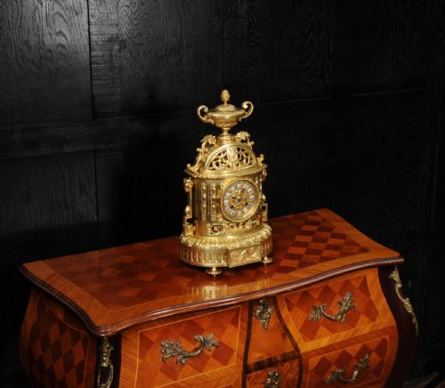 fig 3. Antique French Japy Freres Louis XVI Gilt Bronze Clock