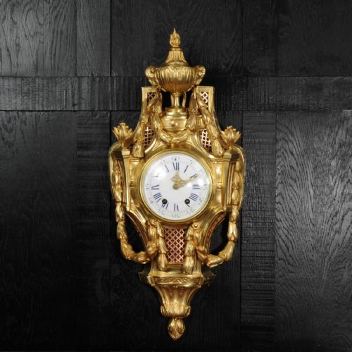 fig 1. Antique French Clock Large Louis XVI Style Gilt Bronze