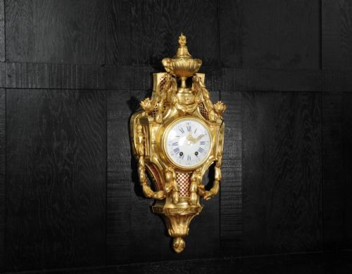 fig 4. Antique French Clock Large Louis XVI Style Gilt Bronze