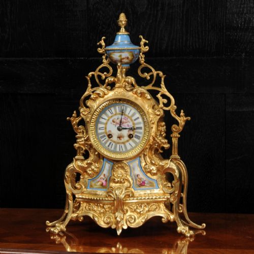 fig 1. Antique French Sevres Porcelain and Gilt Bronze Clock